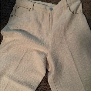 STAUD Cream Straight Leg Pants